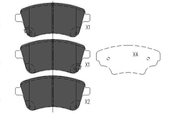 KAVO PARTS Piduriklotsi komplekt,ketaspidur KBP-4028